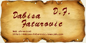 Dabiša Faturović vizit kartica